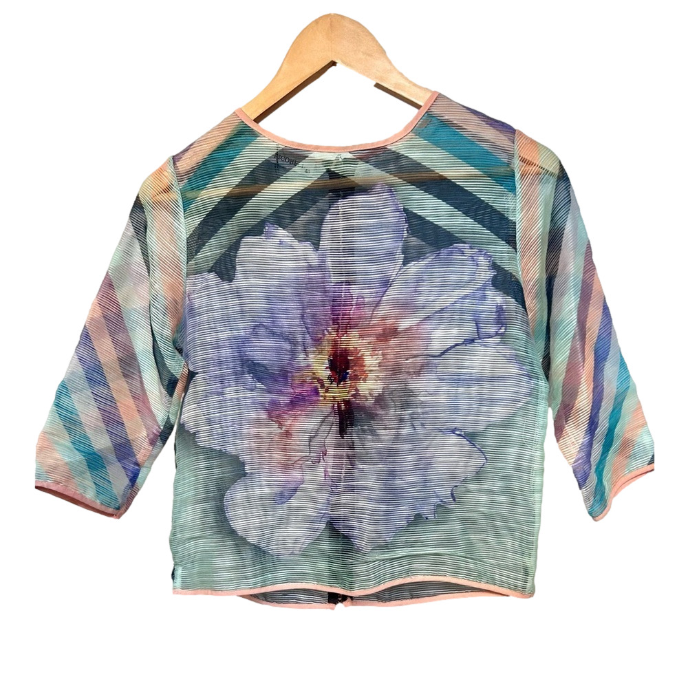 Picobell flower print top short sleeve size 40 medium